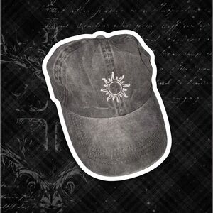 Embroidered Sun Baseball Cap - Charcoal